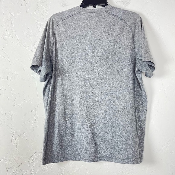 Eddie Bauer Shirt Knit Short Sleeve Tee Top Marled Heather‎ Gray Motion Athletic - Picture 2 of 7
